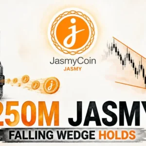 JasmyCoin (JASMY) — 250M Tokens Withdrawn From Binance as Falling Wedge Holds