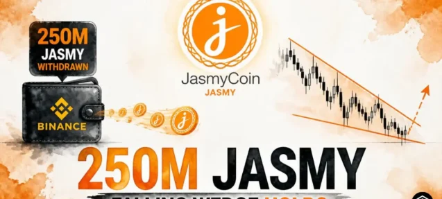 JasmyCoin (JASMY) — 250M Tokens Withdrawn From Binance as Falling Wedge Holds