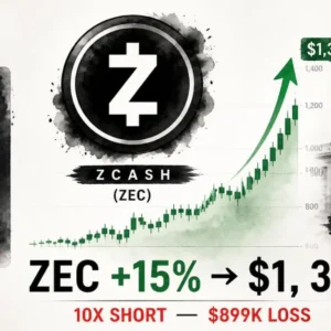 Zcash (ZEC) Jumps 15% to $1,359 as 10x Short Takes $899K Loss After Fed Decision