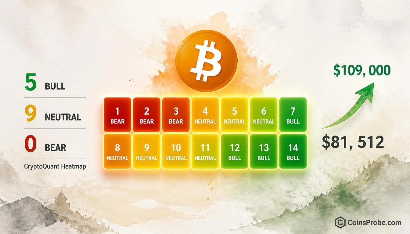 Bitcoin’s 14-Indicator Heatmap Turns Green — Zero Bear Signals Remain