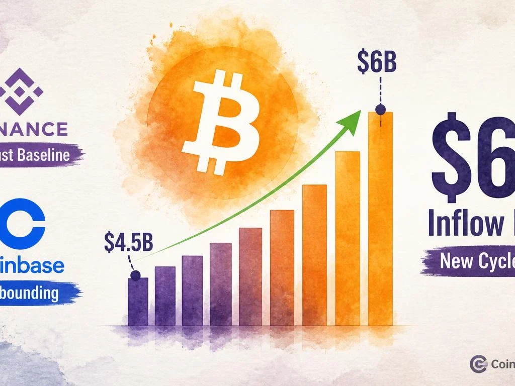 Bitcoin Stablecoin Inflows Hit $6B — Binance Holds, Coinbase Rebounds