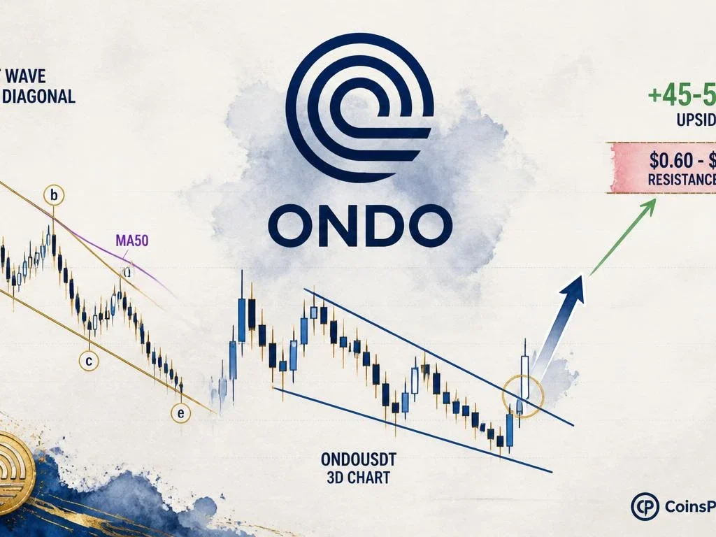 ONDO Ending Diagonal Breakout Eyes $0.60–$0.65 Resistance Zone