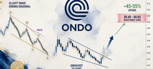 ONDO Ending Diagonal Breakout Eyes $0.60–$0.65 Resistance Zone