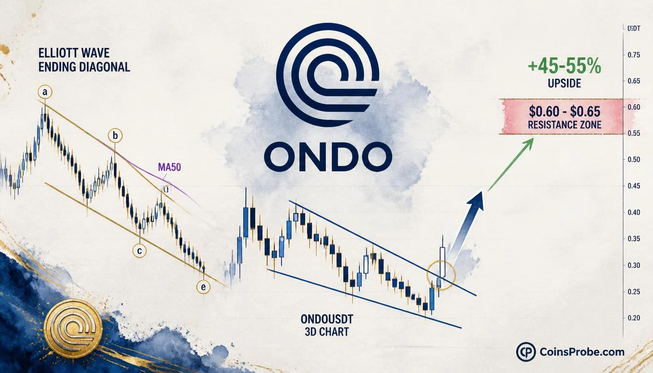 ONDO Ending Diagonal Breakout Eyes $0.60–$0.65 Resistance Zone