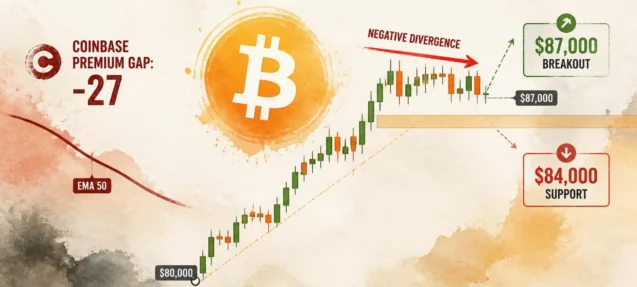 Bitcoin Coinbase Premium Gap Turns Negative at $86K — What It Means