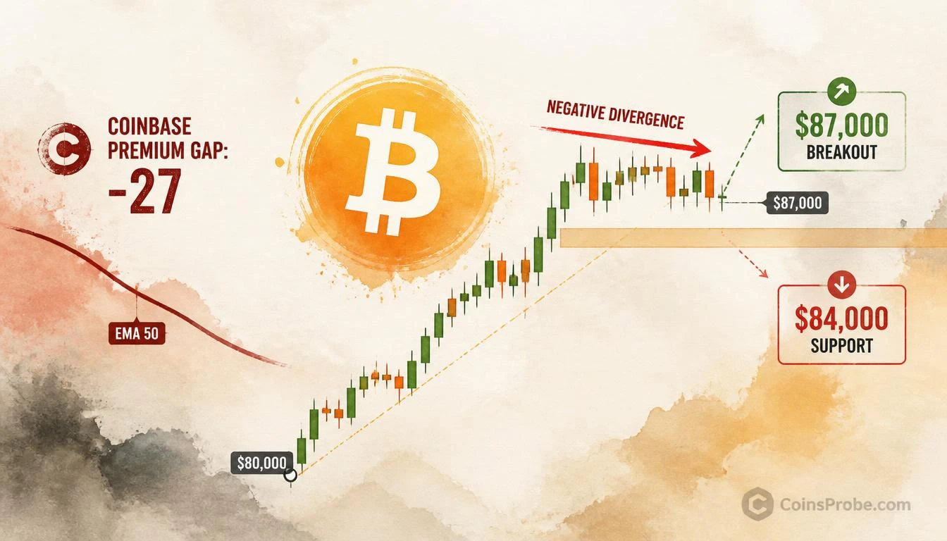 Bitcoin Coinbase Premium Gap Turns Negative at $86K — What It Means