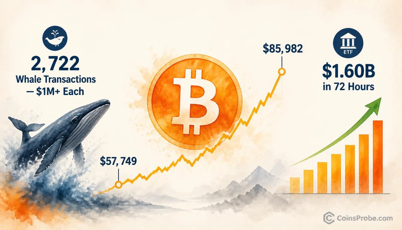 Bitcoin Whales Log 2,722 Million-Dollar Transactions in One Day