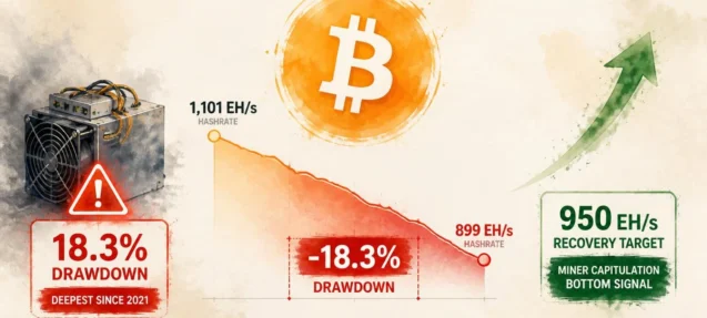 Bitcoin Hashrate Drops 18.3% — The Deepest Miner Capitulation Since 2021