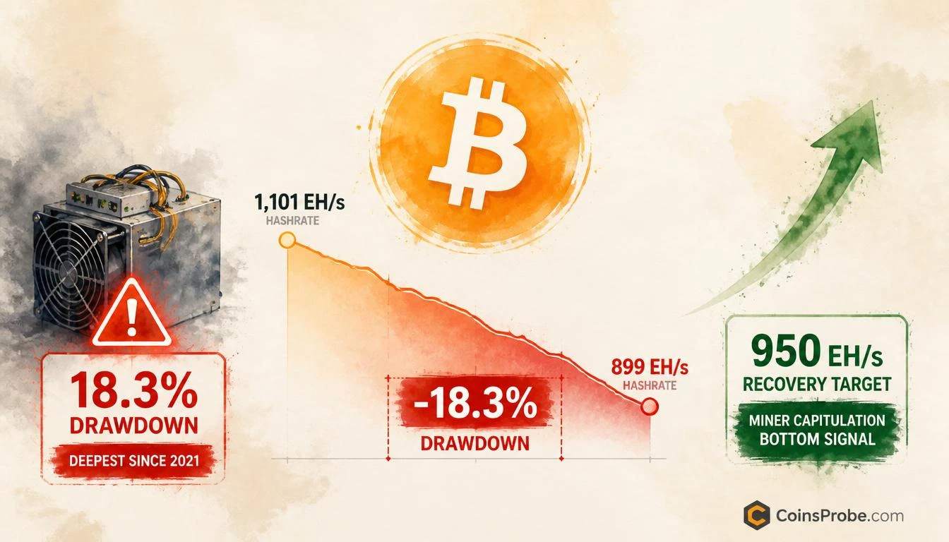 Bitcoin Hashrate Drops 18.3% — The Deepest Miner Capitulation Since 2021