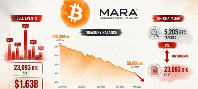 MARA Sold 23,093 BTC for $1.63B in H1 — Treasury Down 50% From Peak