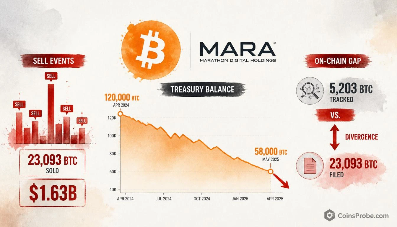 MARA Sold 23,093 BTC for $1.63B in H1 — Treasury Down 50% From Peak