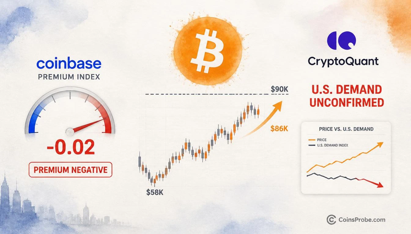Bitcoin at $86K But Coinbase Premium Stays Negative — Warning Sign