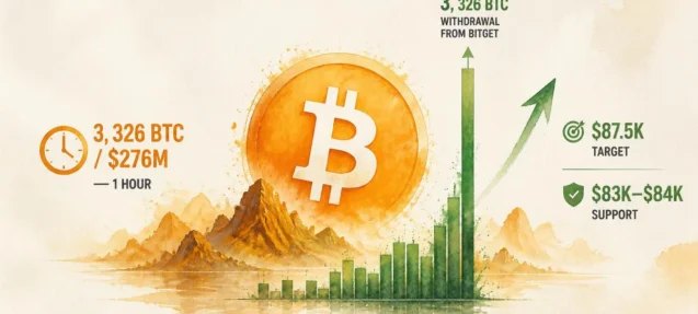 Bitcoin Absorbs $276M Bitget Exodus in One Hour — Price Holds $83K–$84K