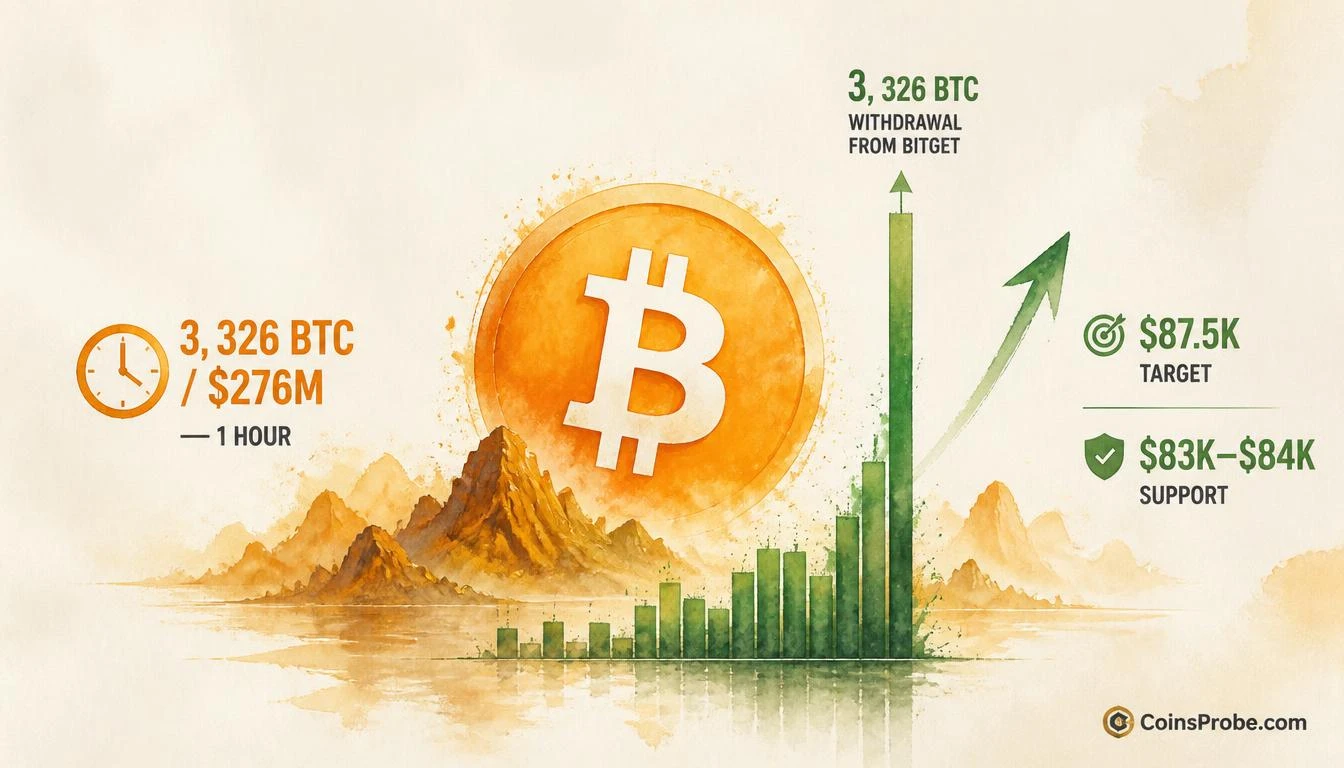 Bitcoin Absorbs $276M Bitget Exodus in One Hour — Price Holds $83K–$84K