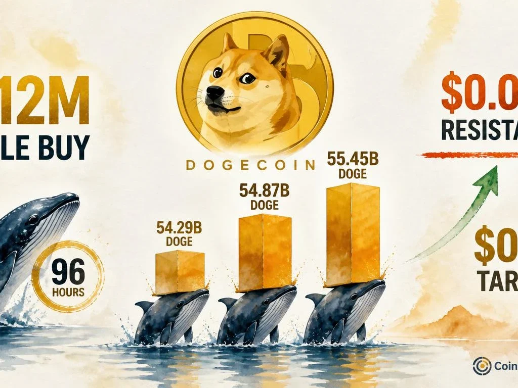 Dogecoin Whales Buy $112M in 96 Hours Into Key Resistance at $0.098