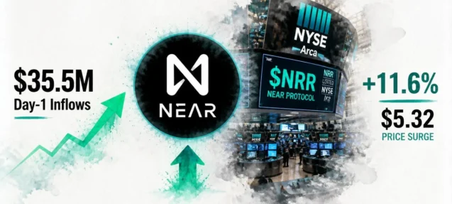 NEAR Surges 11.6% as Bitwise NEAR ETF Debuts on NYSE Arca With $35.5M Day-1 Inflows