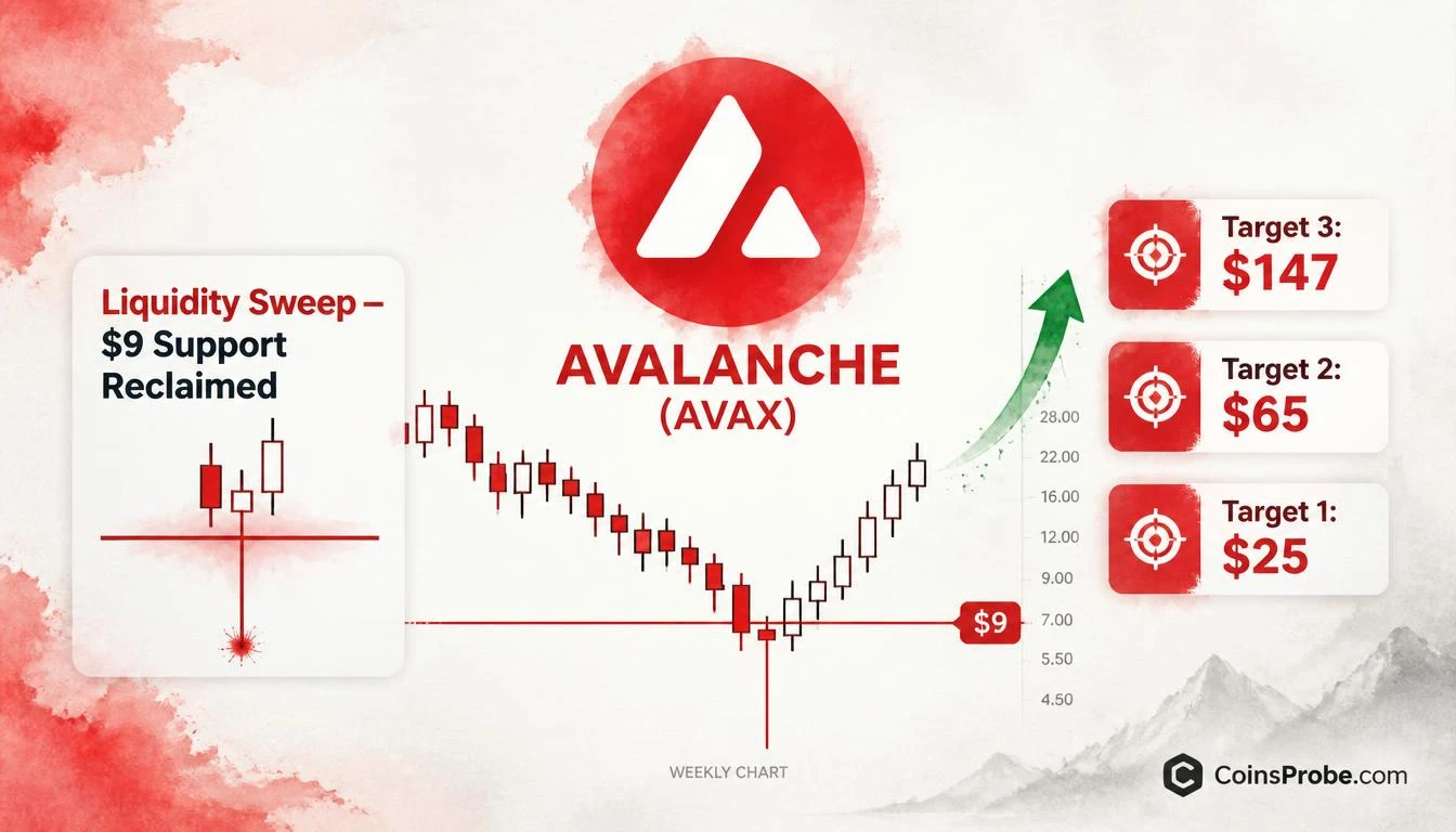 AVAX Reclaims Key Horizontal — Analyst Eyes $25, $65, and $147