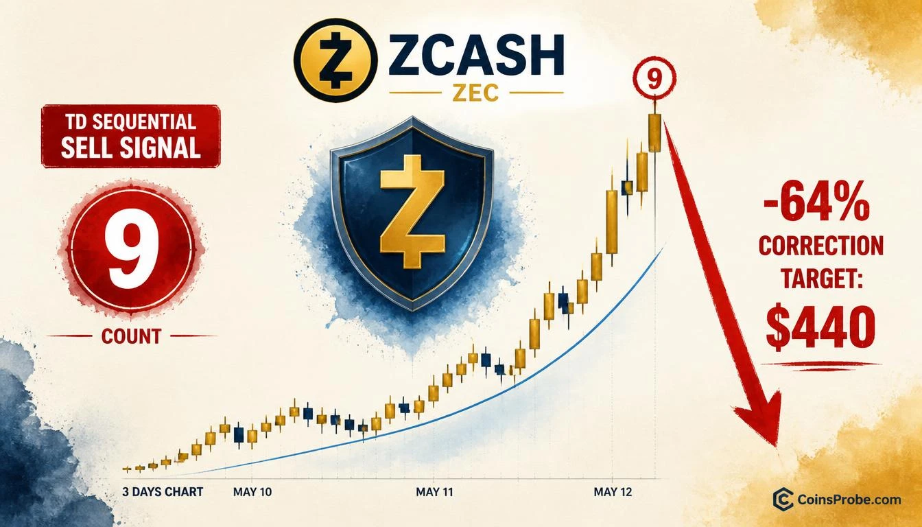 Zcash (ZEC) Prints TD Sequential ‘9’ Sell Signal — Last Time It Appeared, Price Fell 64%