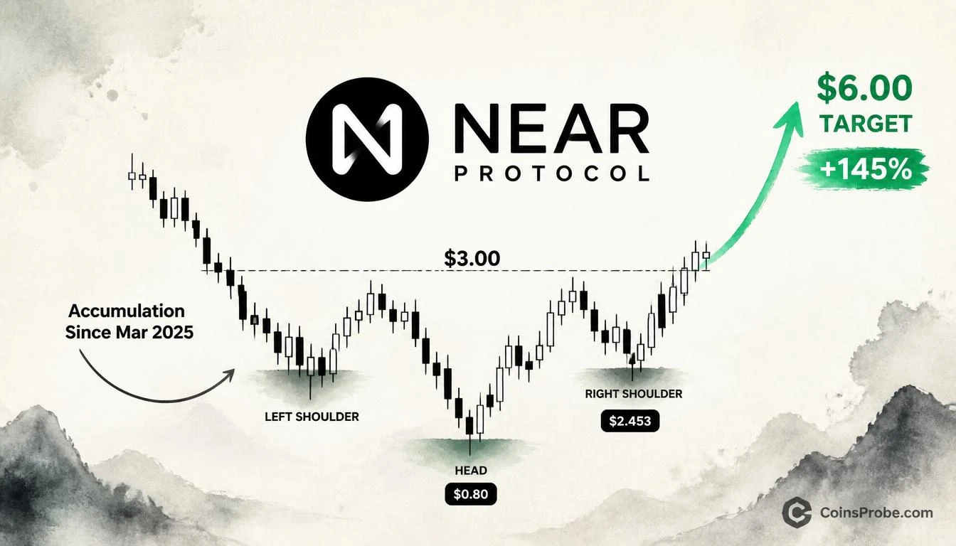 NEAR Forming Inverse Head & Shoulders Below $3 — 2027 Breakout Targeted