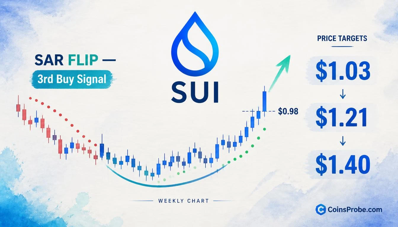 SUI Parabolic SAR Flips Bullish — $0.98 Breaks, $1.40 in Sight