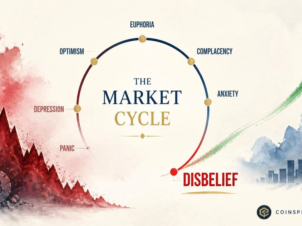 Is Crypto in the Disbelief Phase? What Market Cycle Psychology Says Now