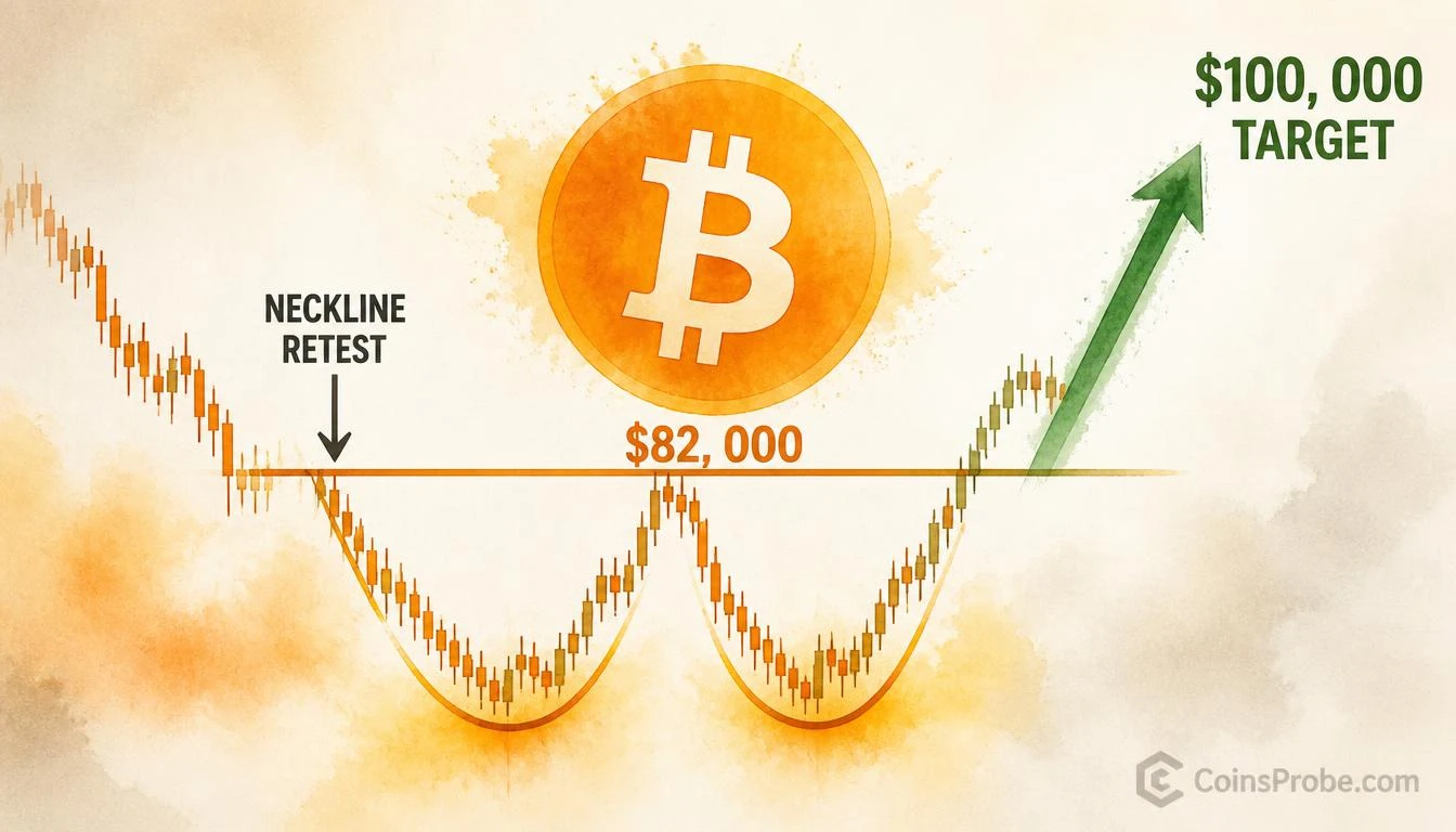 Bitcoin Double Bottom Retest at $82K — Pattern Eyes $100,000 Target