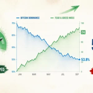 Crypto Sentiment Flipped: F&G Jumps 30→74 as BTC Dominance Breaks Down