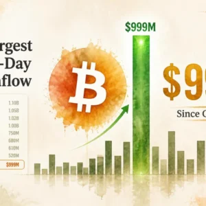 Spot Bitcoin ETFs Pull $999M in One Day — Largest Since October 2025