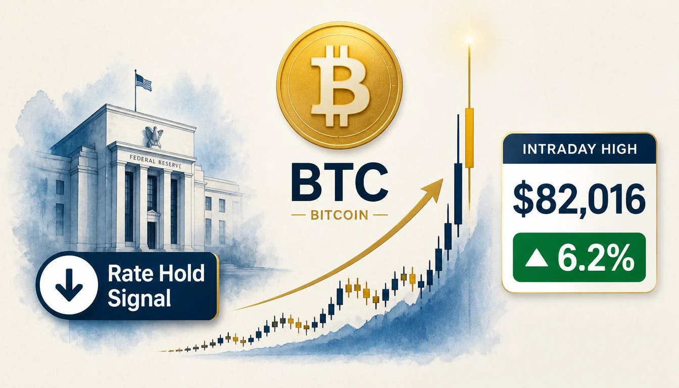 Bitcoin Hits $82,016 — Fed Governor Waller’s Dovish Remarks Trigger 6.2% Surge