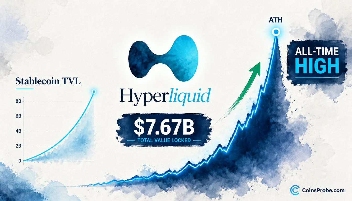 Hyperliquid Stablecoin TVL Hits $7.67B All-Time High