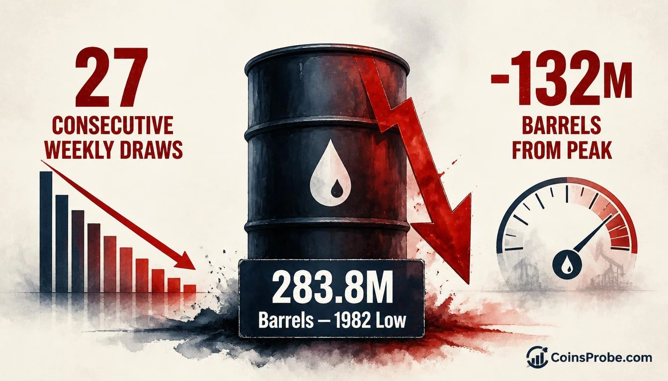 US Strategic Petroleum Reserve Hits 1982 Low After 27th Straight Weekly Draw