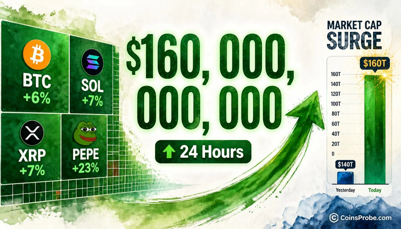 Crypto Market Cap Surges $160B in 24 Hours as Altcoins Lead