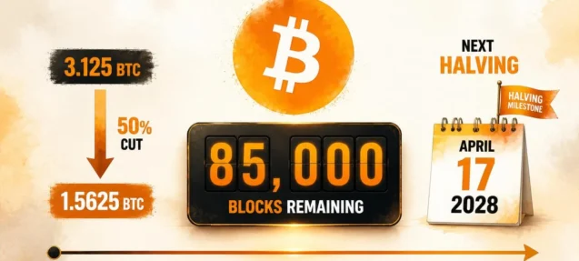 Bitcoin Halving Countdown: 85,000 Blocks Left — Event Projected for April 17, 2028