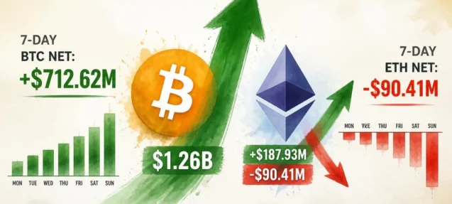 Bitcoin ETFs Pull $1.26B in One Day — 7-Day Net Hits +$712.62M