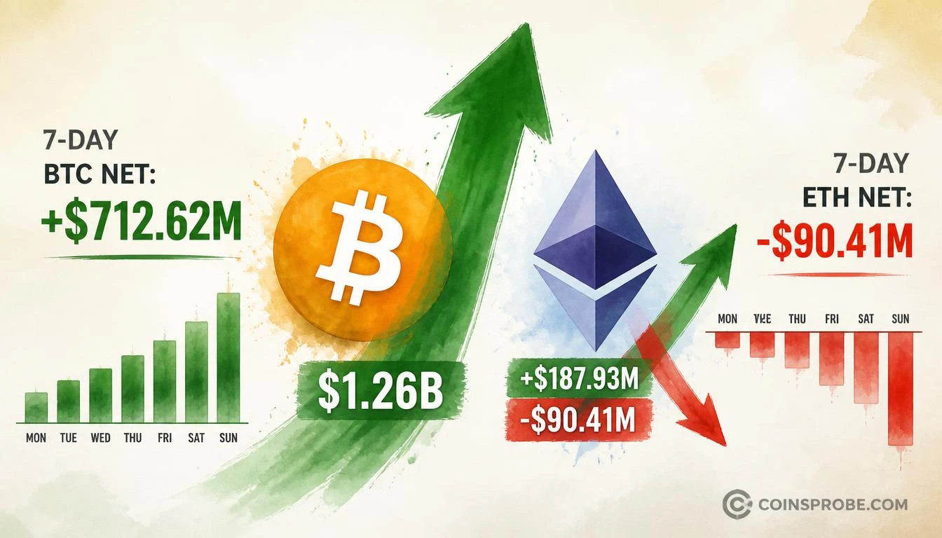 Bitcoin ETFs Pull $1.26B in One Day — 7-Day Net Hits +$712.62M