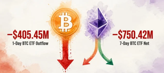 Bitcoin ETFs Bleed $405M in One Day — 7-Day Hole Hits $750M