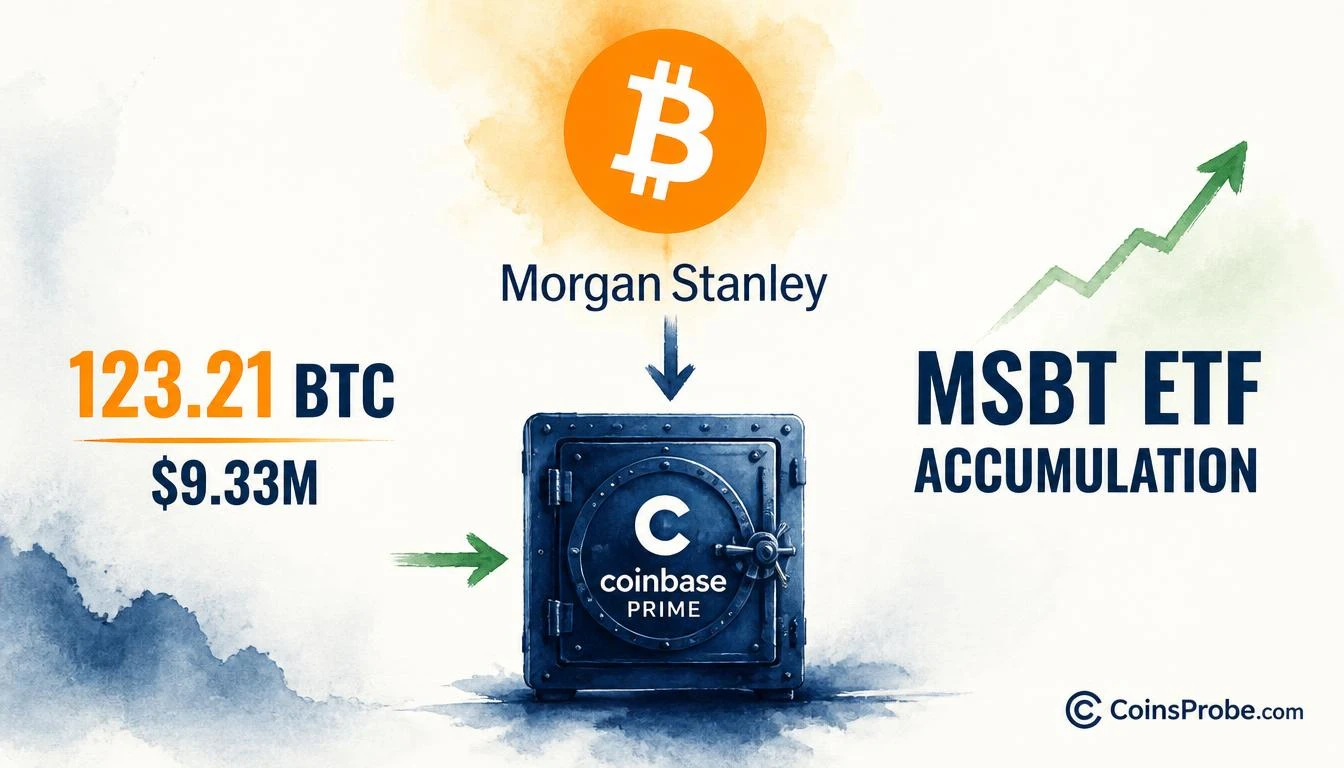 Morgan Stanley’s MSBT ETF Adds 123.21 BTC ($9.33M) via Coinbase Prime