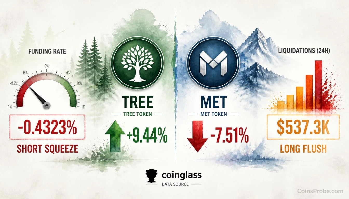 Why Is TREE Up 9.44% While MET Drops 7.51%? Coinglass Data Explains Both