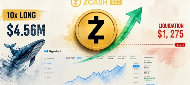 Whale Opens $4.6M ZEC Long at 10x Leverage on Hyperliquid