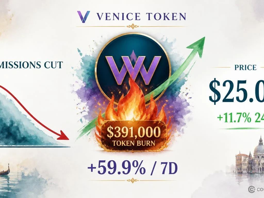 Why Is Venice Token (VVV) Up 11.7% Today? Largest Token Burn Drives 59.9% Weekly Rally