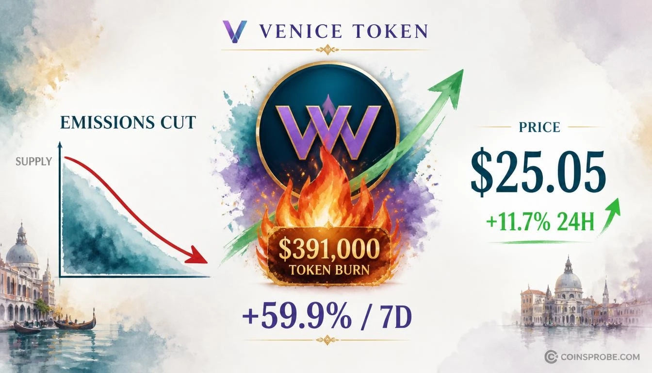 Why Is Venice Token (VVV) Up 11.7% Today? Largest Token Burn Drives 59.9% Weekly Rally