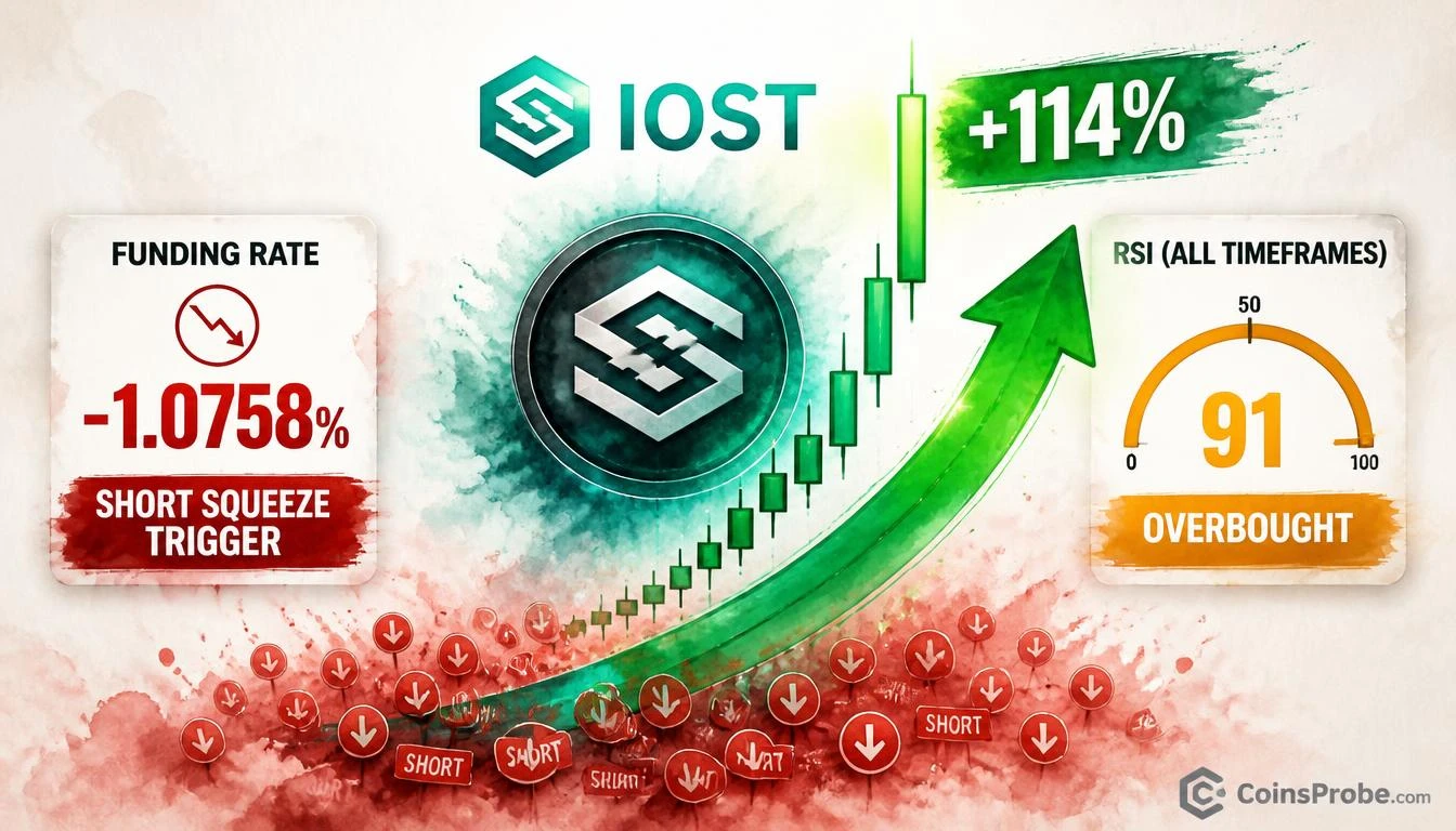 Why Is IOST Up 114% in 24 Hours? Extreme Funding Rate and Liquidation Data Explained