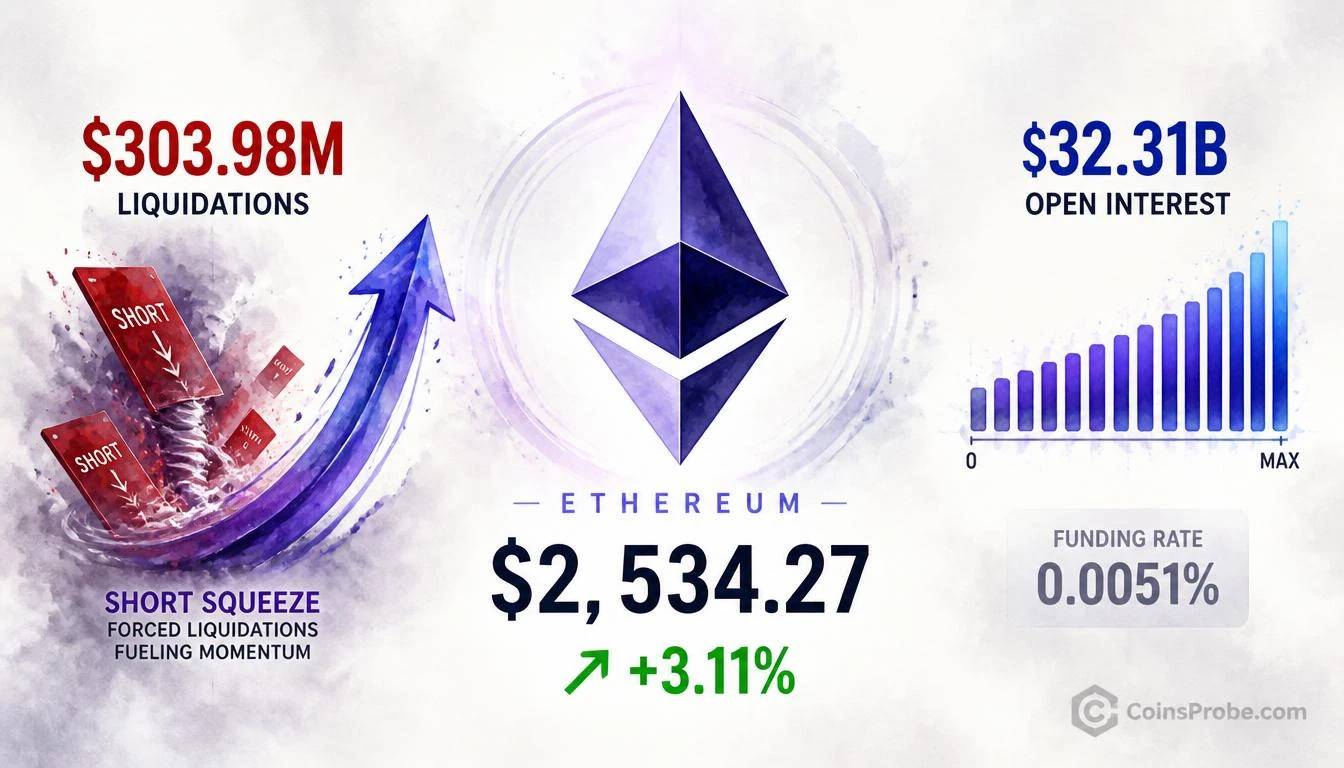 Why Is Ethereum (ETH) Up 3.11% Today? $303.98M in Liquidations Tell the Story