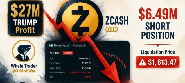 Why Is ZEC Being Shorted? $27M TRUMP Trader Opens $6.49M Short on Zcash