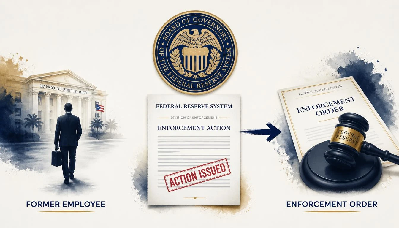 Federal Reserve Issues Enforcement Action Against Former Banco Popular de Puerto Rico Employee