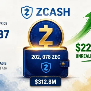 Garrett Jin Holds 202,078 ZEC at $312.8M — $224.5M Unrealized Profit
