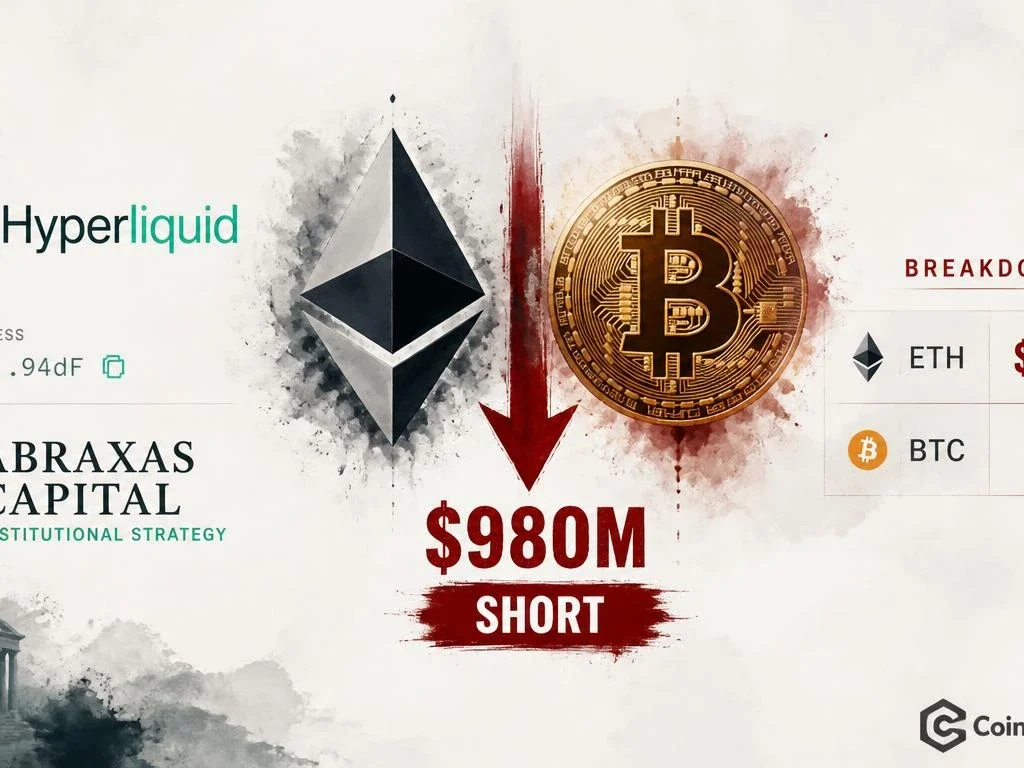 Abraxas Capital Doubles Down: $980M Short on ETH and BTC via Hyperliquid