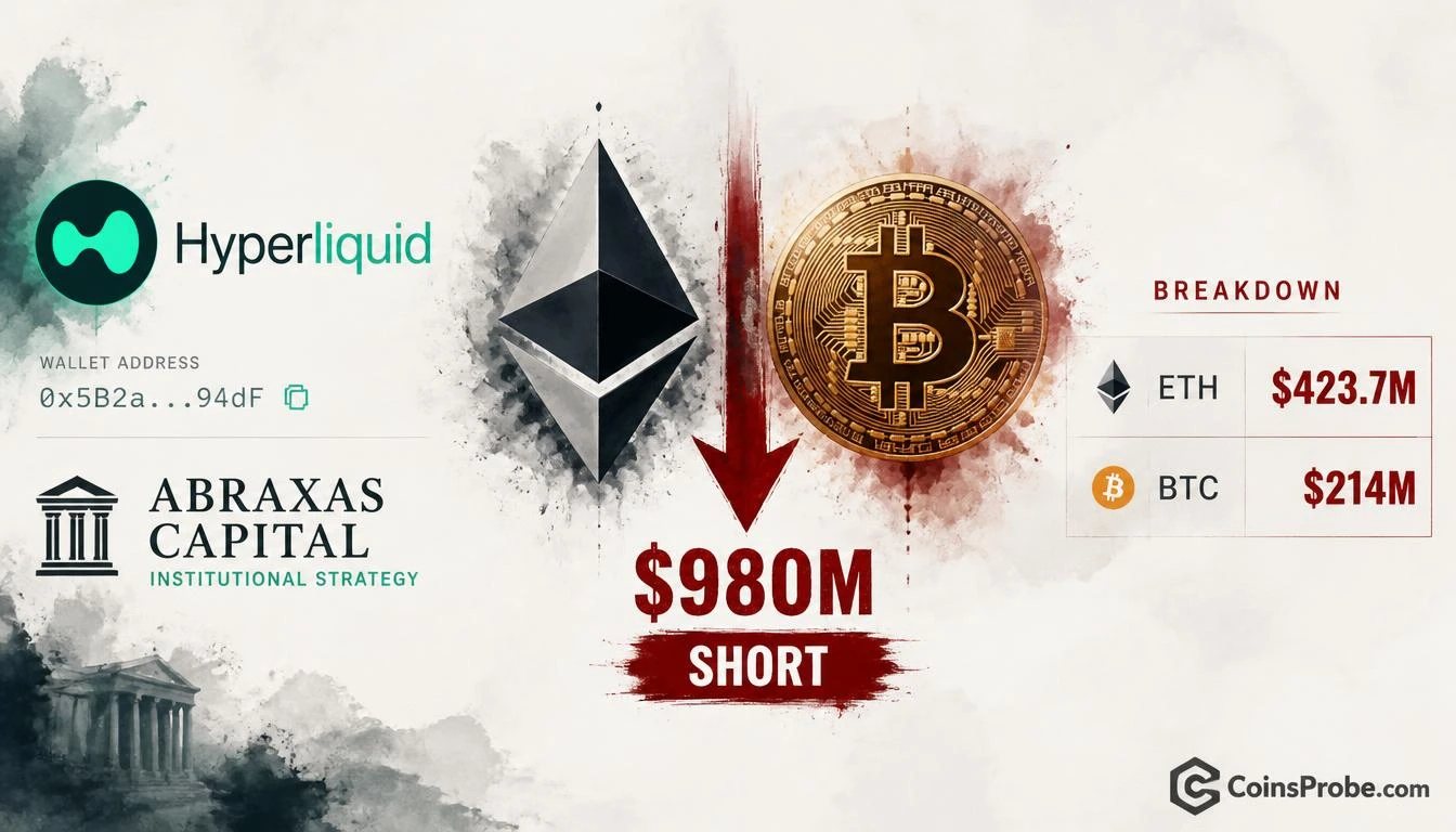 Abraxas Capital Doubles Down: $980M Short on ETH and BTC via Hyperliquid