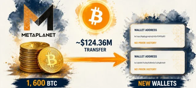 Metaplanet Shifts 1,600 BTC Worth $124.36M to Two Newly Created Wallets