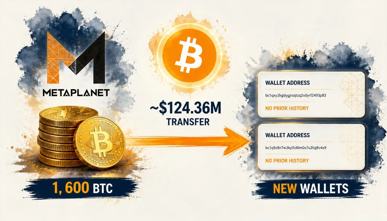 Metaplanet Shifts 1,600 BTC Worth $124.36M to Two Newly Created Wallets